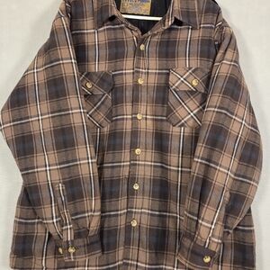 RUGGED POINT Authentic Flannel Jacket Button Down Long Sleeve